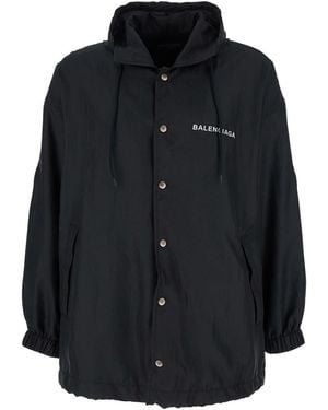 Balenciaga Jacket With Logo Lettering On The Front And Logo Patch On The Elbow - Black