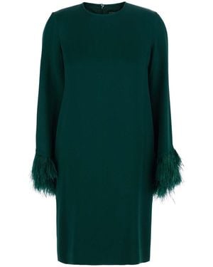 Antonelli Violetta Dress With Long Sleeves And Feather Details - Green