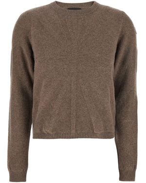 Moncler Maglione 'Biker' Girocollo Con Patch Logo Sulla - Marrone