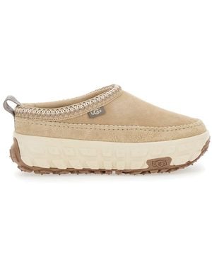 UGG Suede Mules With Decorative Stitching - White