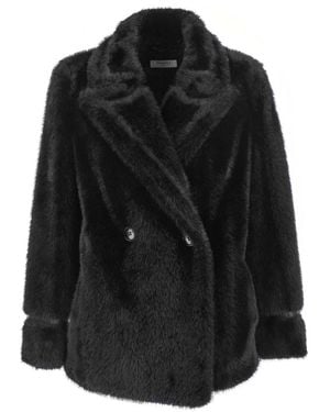 Twinset Coat With Classic Lapels - Black