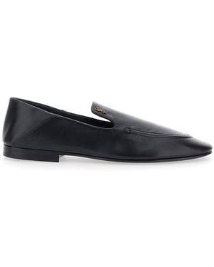 Saint Laurent Leather Alain Loafers - Black