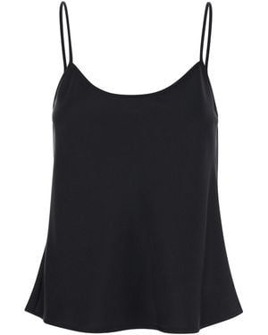 Le Plain Tank Top With U Neckline - Black