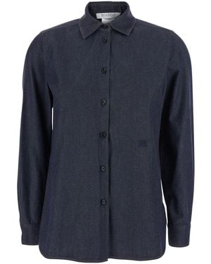 Max Mara Molo Is A Shirt With A Classic Collar And Long Sleeves - Blue