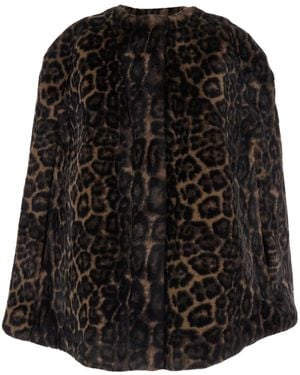Apparis Pelliccia 'Sloane' Girocollo Con Motivo Animalier All-Over In - Nero