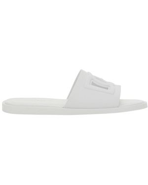 Dolce & Gabbana Beachwear Logo Slides - White