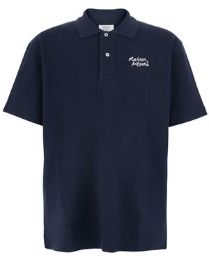 Maison Kitsuné Polo Shirt Handwriting Comfort - Blue
