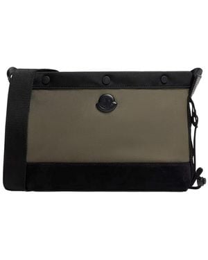 Moncler Crossbody Bag With Logo Plaque On The Front - Black