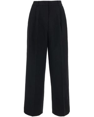 DUNST Wide Pants With Double Pleats - Black