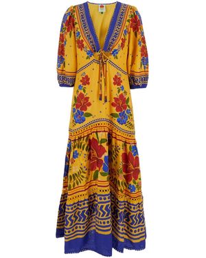 FARM Rio Floral Yard Tiered Maxi Dress - Yellow