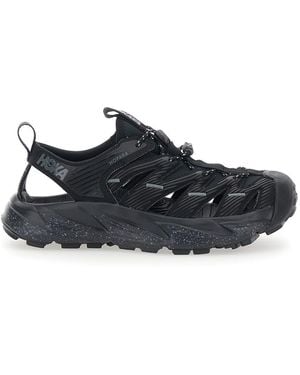 Hoka One One Hopara Sandals With High Rubber Sole And Logo Lettering On The Side Tech Fabric - Black