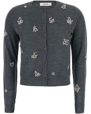 Jucca Cardigan With Applied Beads - Blue