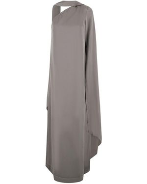 Solace London Maxi Dress With Long Fabric Silhouette - Grey