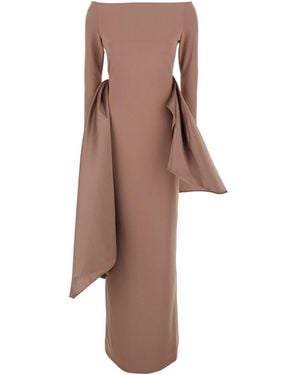 Solace London Kiana' Long Dress - Brown