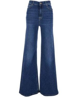 Twinset Five-Pocket Design Jeans With Faded Effect - Blue