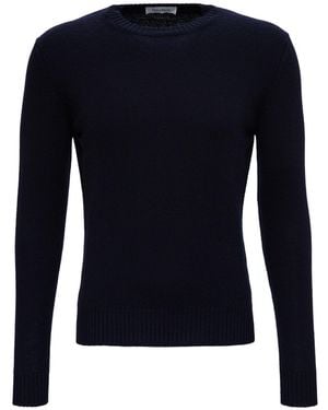 GAUDENZI Wool And Cashmere Jumper With Long Sleeves And Crew Nec - Blue