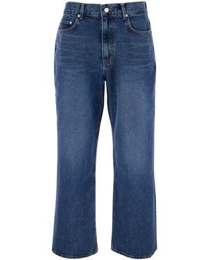 DUNST Jeans A Cinque Tasche Con Patch Logo Sul Retro - Blu