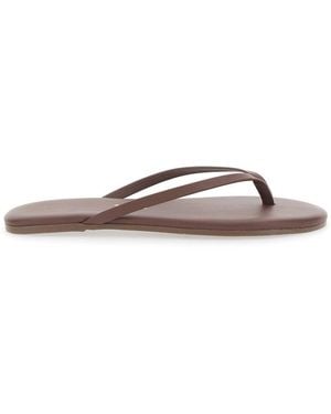TKEES 'Foundations' Flip-Flop Sandals With Logo Imprint - Brown