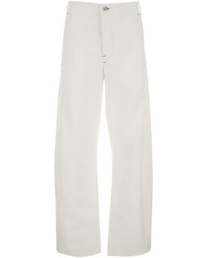 Jacquemus 'Le De-Nimes Scala' Trousers With Tapered Leg And Belt Lo - White