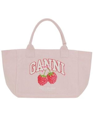 Ganni Tote Bag Trapeze Medium - Pink