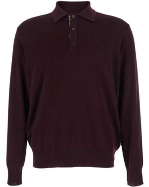 Burberry Polo Con Colletto Classico E Dettaglio Check - Rosso