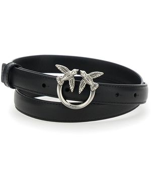 Pinko Cintura 'Love Berry' Con Fibbia Love Birds Diamond Cut - Nero