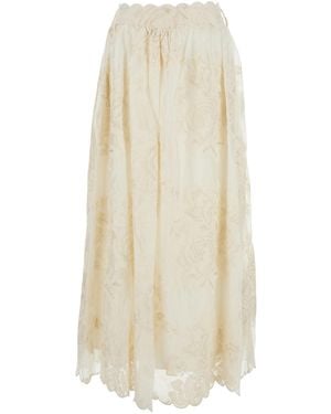 DREAM CATCHER Dress 'Maddy' With V-Neck And Lace Details - White
