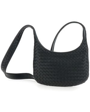 Bottega Veneta Borsa A Spalla 'Veneto' Piccola Con Tracolla Fissa E Mo - Nero