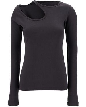 Low Classic Long Sleeve T-Shirt With Cut-Out - Black
