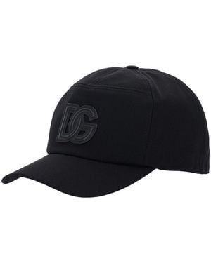 Dolce & Gabbana Baseball Cap With Logo Patch On The Front - Blue