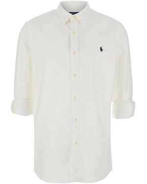 Polo Ralph Lauren Slim Fit Garment-Dyed Oxford Shirt - White