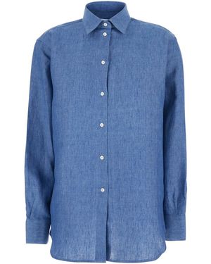 Rohe Shirt With Classic Collar And Button Closure For - Blue
