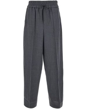 Ami Paris Pants With Elasticized Drawstring Waist - Gray