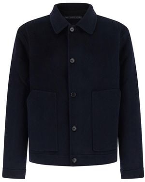 Low Brand Bluson Double Wool Con Collo A Camicia E Chiusura Con Zip Bl