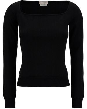 McQueen Top With Square Neckline - Black