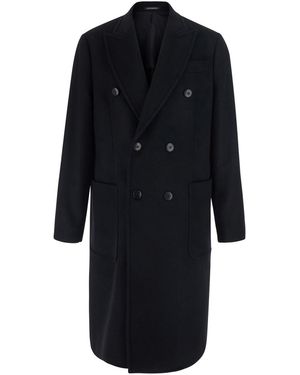 Emporio Armani Double-Breasted Cashmere Coat Wool - Black