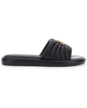 Pinko Slides Fiona Leather - Black