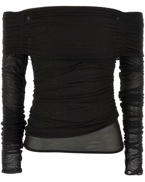 FEDERICA TOSI Jumper With Bare Shoulders And Draped Details In - Black