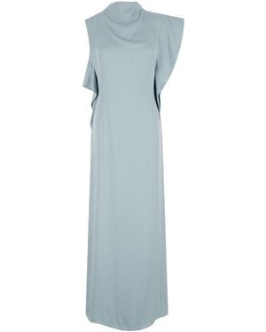 Fendi Abito Lungo Con Maniche Asimmetriche - Blu