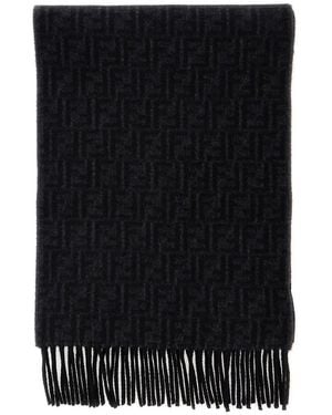 Fendi Ff Wool Con Frange - Black