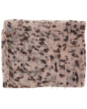 Brunello Cucinelli Scarf With All-Over Print - Grey