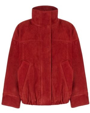Rohe High-Neck Jacket With Two Flap Pockets On The Front - Red