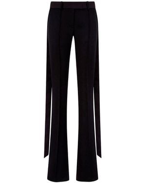 The Attico Pants With Wide Leg And Oversized Band Detail - Black