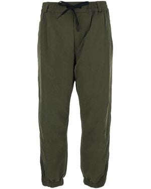 Moncler Jogger Pants With Logo Patch On The Back - Green