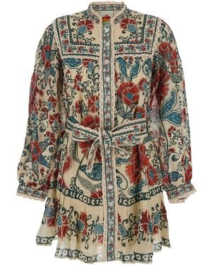 FARM Rio Dress With All-Over Floral Print - Gray