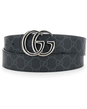 Gucci Cintura Reversibile Con Fibbia Ff Sul Fronte - Grigio