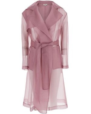 Antonelli "Valmorea Organza Trench" Organza Trench With Front C - Pink