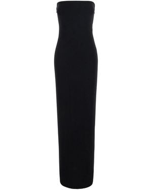 Norma Kamali Long Dress With Square Neckline And Sleeveless Desi - Black