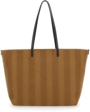 Fendi 'Roll Large' Reversible Tote Bag - Brown