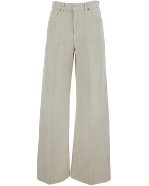 Grifoni Five-Pocket Trousers With Denim Details - Grey